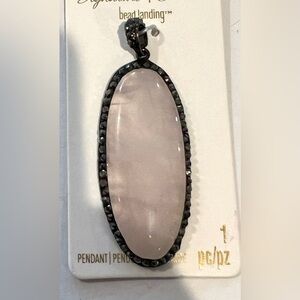 New Rose Quartz W Marcesite Signature Firma Pendant